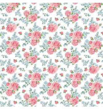 Poplin Vrtnice | svetloroza | 100%CO