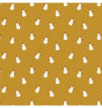 Poplin Snežaki | oker | 100%CO
