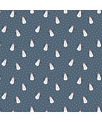 Verhees Poplin Snežaki | modra | 100%CO 09142.015