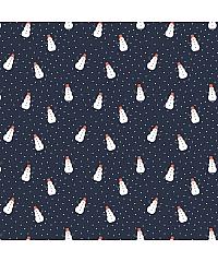 Verhees Poplin Snežaki | temnomodra | 100%CO 09142.016