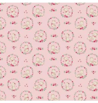 GOTS Poplin Ljubki medvedki | roza | 100%CO