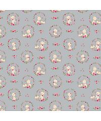 Verhees GOTS Poplin Ljubki medvedki | siva | 100%CO 08751.005
