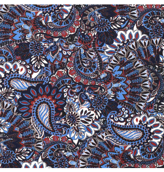 Viskoza Romantični Paisley | modra | 100%VI