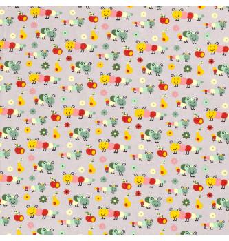 Poplin Gosenice | siva | 100%CO