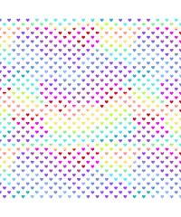MAKOWER Patchwork blago Hearts rainbow white | 110cm 2/9793L