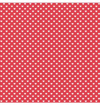 Patchwork blago Hearts white on red | 110cm