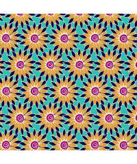 MAKOWER Patchwork blago Teal Yellow Sunflower | 110cm 2392/TY