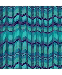 MAKOWER Patchwork blago Moire Stripe Teal | 110cm 2397/T