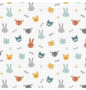Poplin Meow, woof | bela | 100%CO