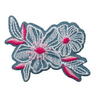 Našitek Rože jeans (roza)