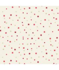 MAKOWER Patchwork blago Scandi stars red on cream | 110cm 2456/R1