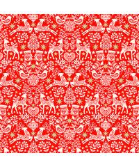 MAKOWER Patchwork blago Scandi folk red | 110cm 2459/R
