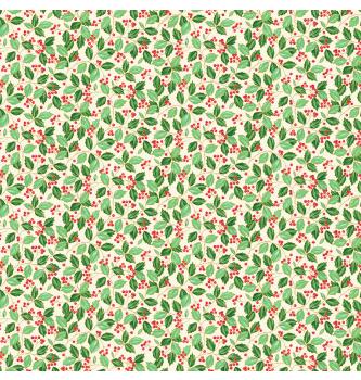 Patchwork blago Festive holly trail cream | 110cm