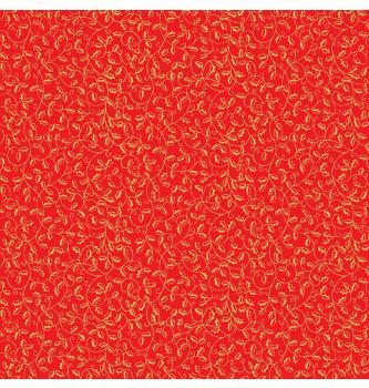 Patchwork blago Festive metallic holly red | 110cm