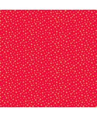 MAKOWER Patchwork blago Star gold on red | 110cm 306/R10
