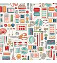 Patchwork blago Sewing room notions cream | 110cm