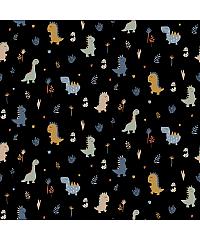 Verhees Poplin Dinozavri | črna | 100%CO 09917.001