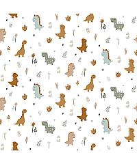 Verhees Poplin Dinozavri | bela | 100%CO 09917.002