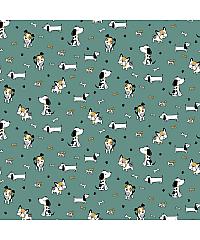 Verhees GOTS Poplin Kužki | mint | 100%CO 09936.006