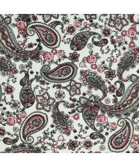 Verhees Viskozni poplin Cvetoči paisley | elastičen | bela | 97%VI / 3%EL 06834.003