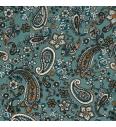 Viskozni poplin Cvetoči paisley | elastičen | stara zelena | 97%VI / 3%EL