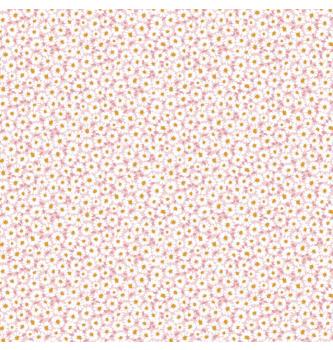 Poplin Marjetice in pike | svetloroza | 100%CO