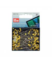 PRYM Bucike s stekleno glavo | rumene | 0,60x43mm | 20g 029153