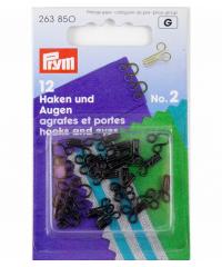 PRYM Kaveljčki | črni | št. 2 srednji | 12kos 263850
