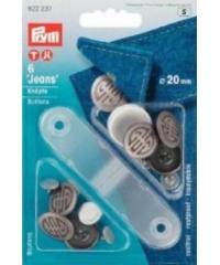 PRYM Gumbi za jeans | 20mm | st. srebro | 6kos 622237