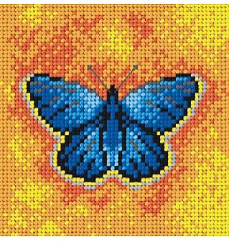 Gobelin Modri metulj | 15x15cm