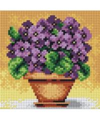 ORCHIDEA Gobelin Vijolične mačehe | 15x15cm 2252D