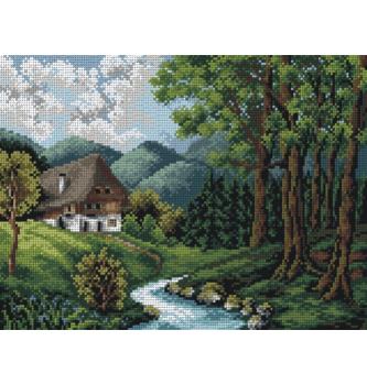 Gobelin Hiša ob gozdu | 30x40cm