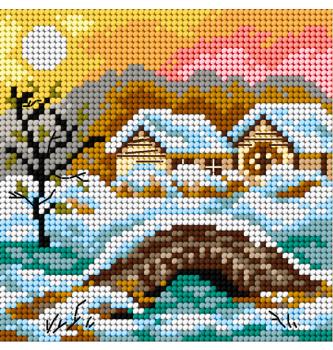 Gobelin Pokrajina pozimi | 15x15cm